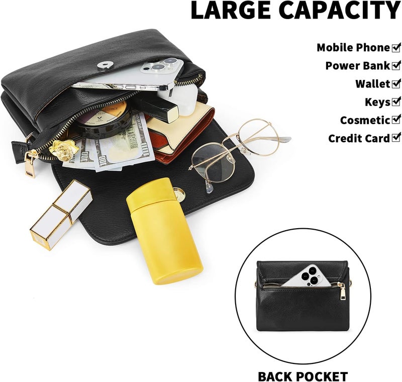 CHOLISS Small Crossbody Bags for Women, Vegan Leather Cell Phone Purse, Mini Travel Purse with Adjustable Strap Womens Gifts - Image 4
